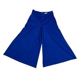Sis Sis Wide Leg Pants Culottes Royal Blue Back‎ Zip Pockets Women's Medium NEW
